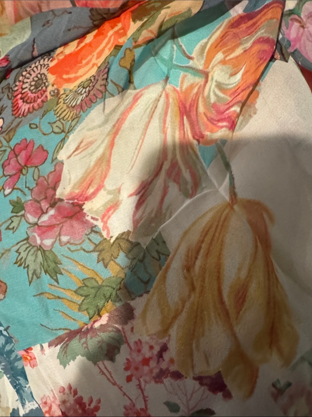 By Anthropologie NWT Chiffon Shift Patchwork Floral Midi Dress - Picture 9 of 12